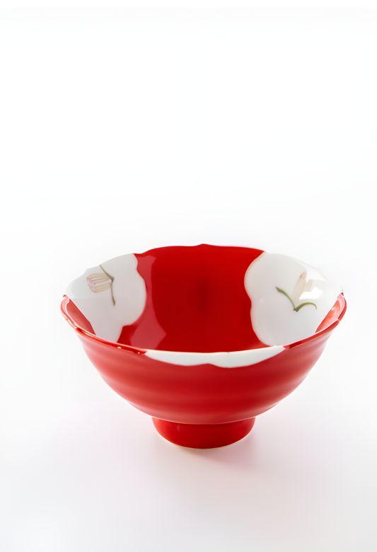 Arita Ware Small Bowl - Plum Blossom Design - handmade Japanese ceramic