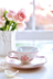 Arita Ware Teacup & Saucer Set - Pink Sakura (Cherry Blossom) Design