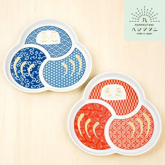 HAREKUTANI Porcelain Daruma Large Plate – Japanese Ceramic Dinner Plate - Konbini