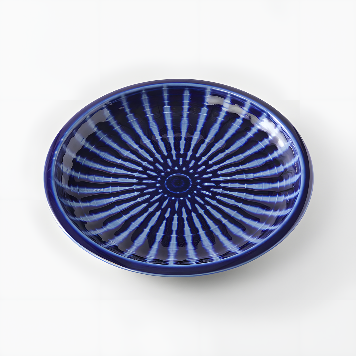 Dinner Plate 26cm –  Cobalt Rays Design - handmade Japanese ceramic