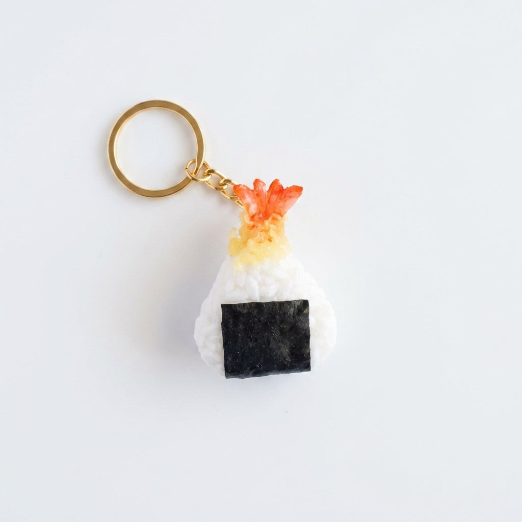 Tsukasa Sample Ebi Onigiri Keyring - Handmade Japanese Food Replica (Shokuhin Sampuru) - Image 2