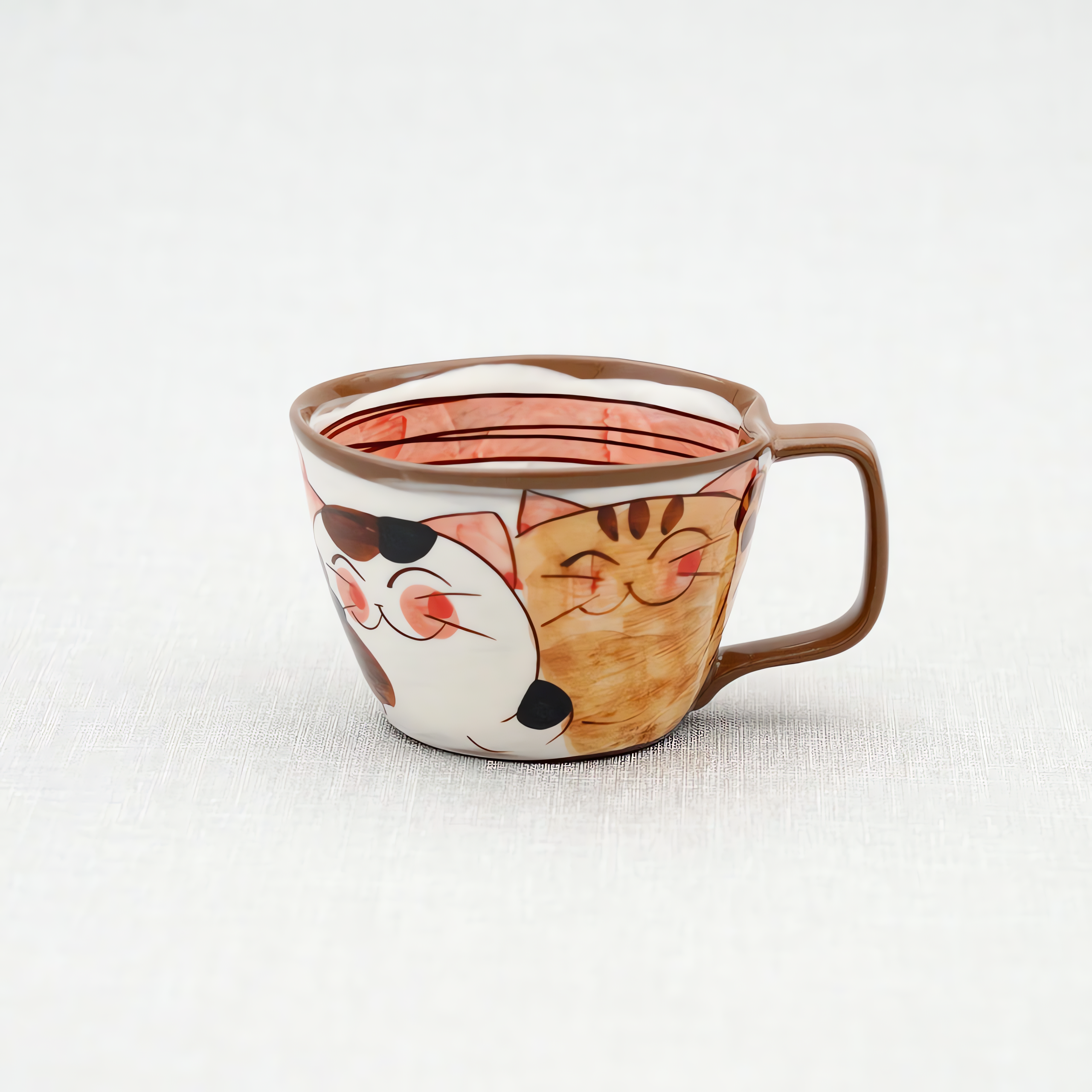 Hasami Ware Friendly Cats Soup Cup / 波佐見焼 仲良し猫 スープカップ