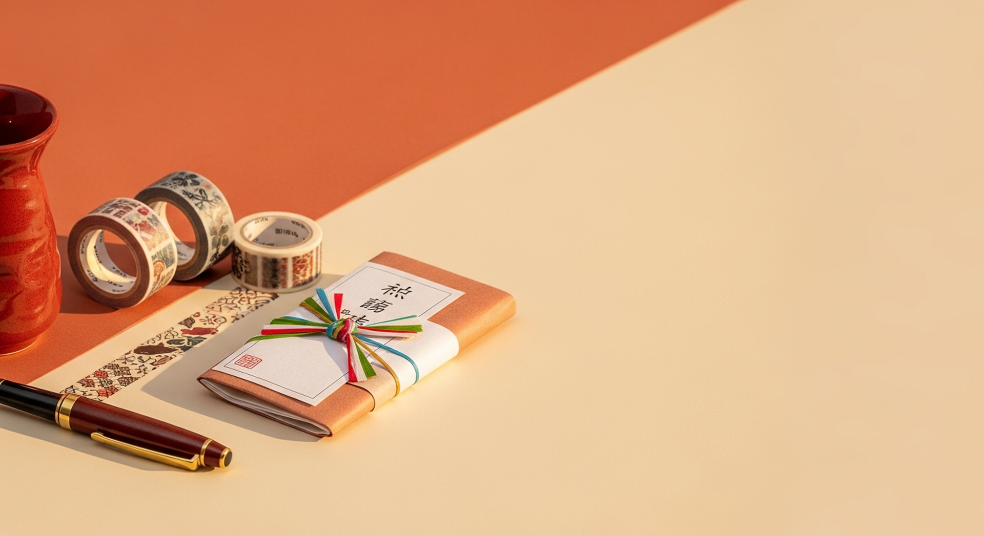 Konbini Japanese products - warm terracotta hero banner