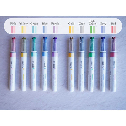 Notes highlighted with Kokuyo Mark+ MARKTAS 2-tone highlighters showing coordinated light and dark shades