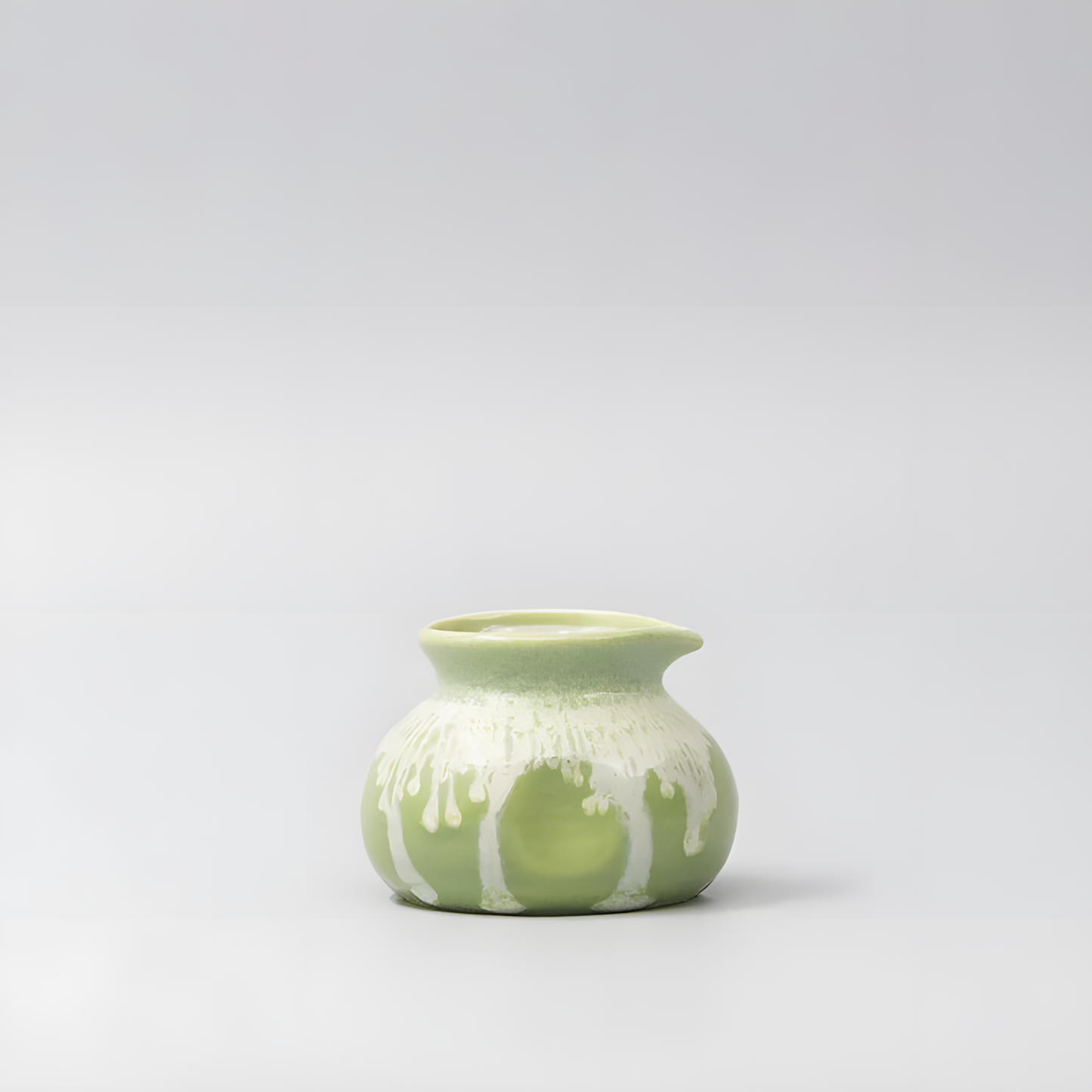 Mino Ware Pourer - Pistachio White Drip Design