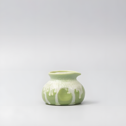 Mino Ware Pourer - Pistachio White Drip Design