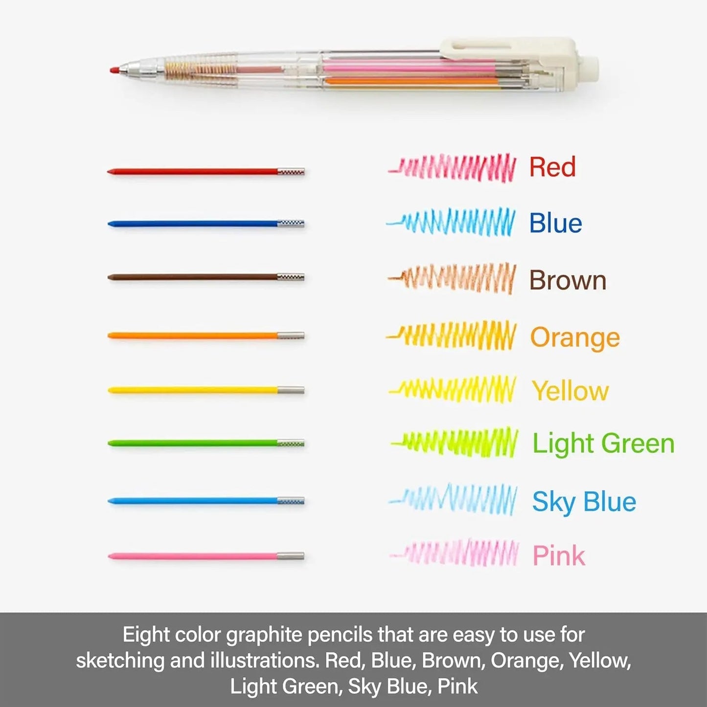 Pentel Art Multi 8 Mechanical Colored Pencil with 12 Color Lead Refills