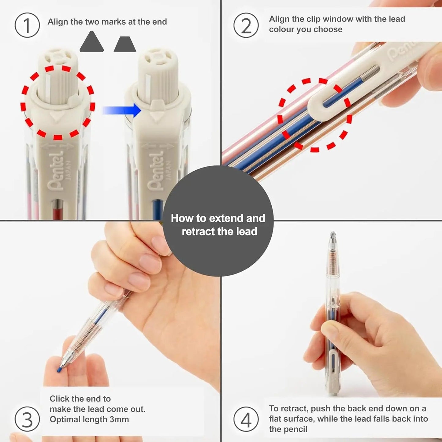 Pentel Art Multi 8 Mechanical Colored Pencil with 12 Color Lead Refills