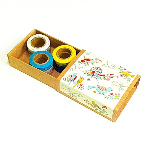 SEAL-DO Petit Washi Tape Box Birds Design Close-Up – Japanese Washi Tape Gift Set