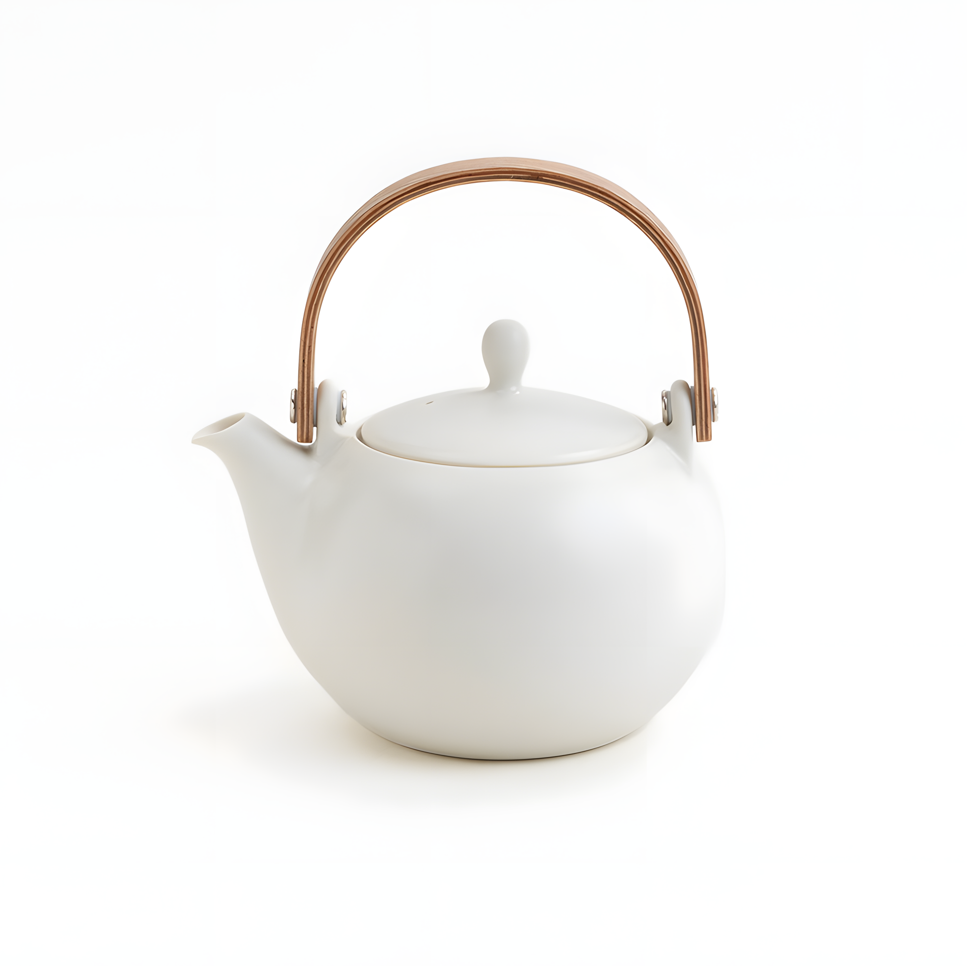SALIU Yui Mino Ware Earthenware Teapot with Wooden Handle (600ml) - handmade Japanese ceramic