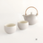 SALIU Yui Mino Ware Tea Set - White Teapot (300ml) & Small Teacups