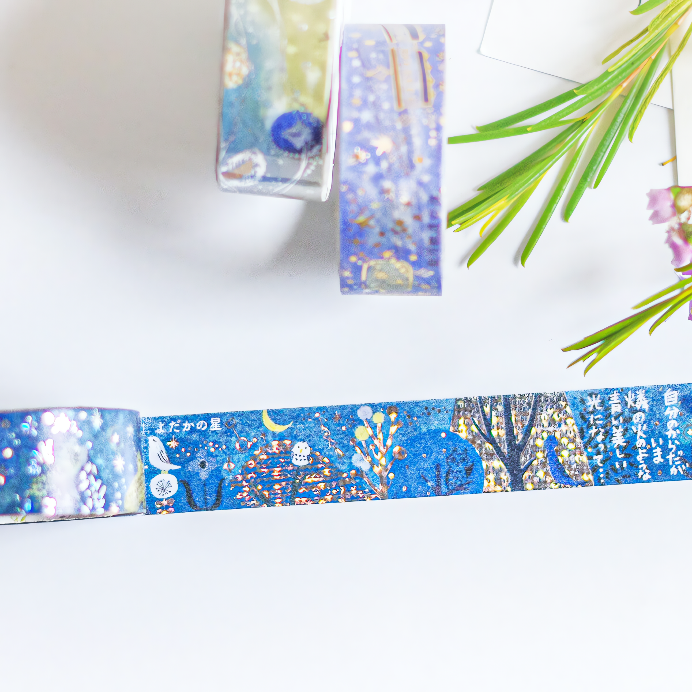 SEAL-DO Washi Tape Kenji Miyazawa Gentoukan Cat Hologram Foil