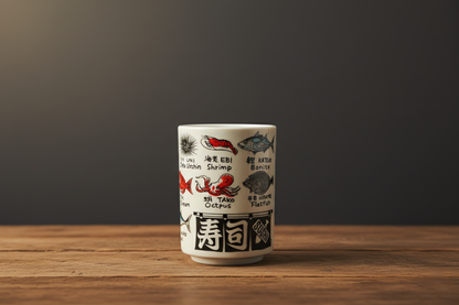 Sushi Mug 250ml – Fish Design Japanese Ceramic Cup